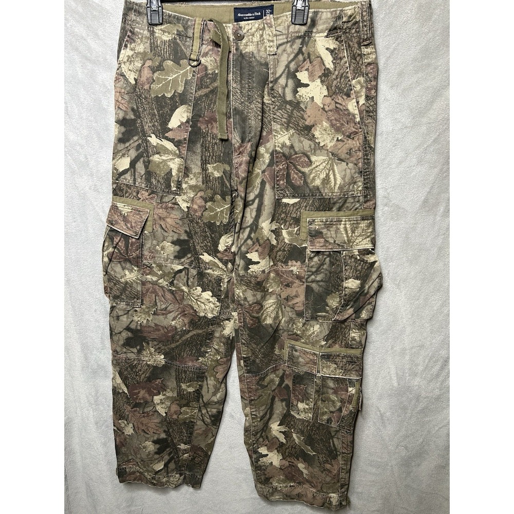 Abercrombie Fitch Paratrooper Cargo Mens 32x32  Ultra Baggy Military Camo